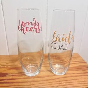 Bridal Stemless Champagne Flutes